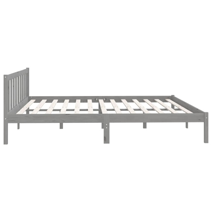 810104 vidaXL Bed Frame without Mattress Grey Solid Wood 200x200 cm