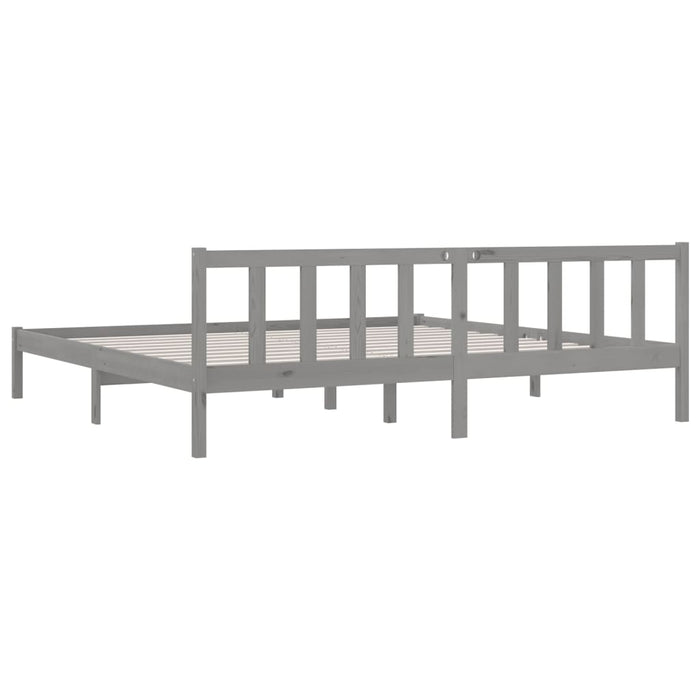 810104 vidaXL Bed Frame without Mattress Grey Solid Wood 200x200 cm