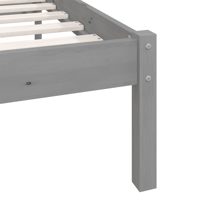 810104 vidaXL Bed Frame without Mattress Grey Solid Wood 200x200 cm