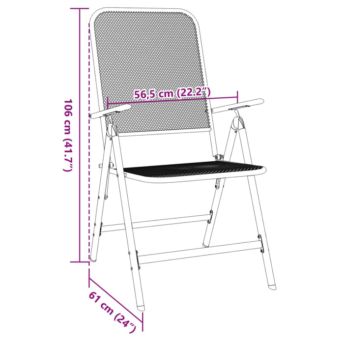 Складные садовые стулья 2 шт. Расширенная металлическая сетка Антрацит