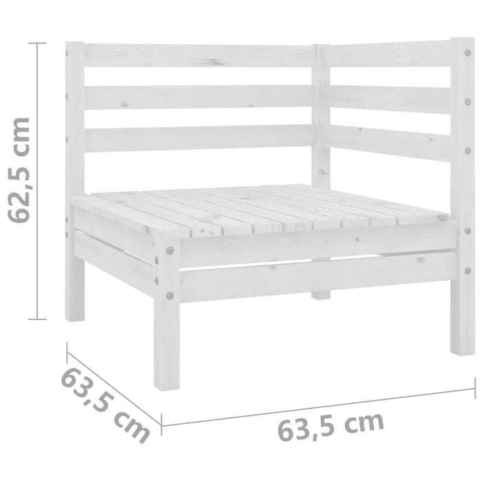 Garden 2-Seater Sofa White Solid Pinewood