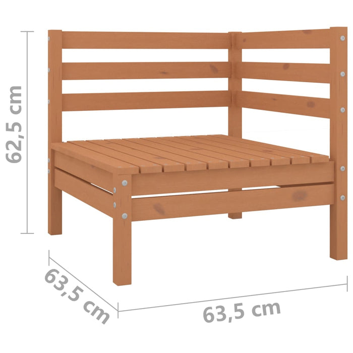 Garden 2-Seater Sofa Honey Brown Solid Pinewood