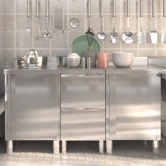 Commercial Kitchen Cabinets 3 pcs Stainless Steel