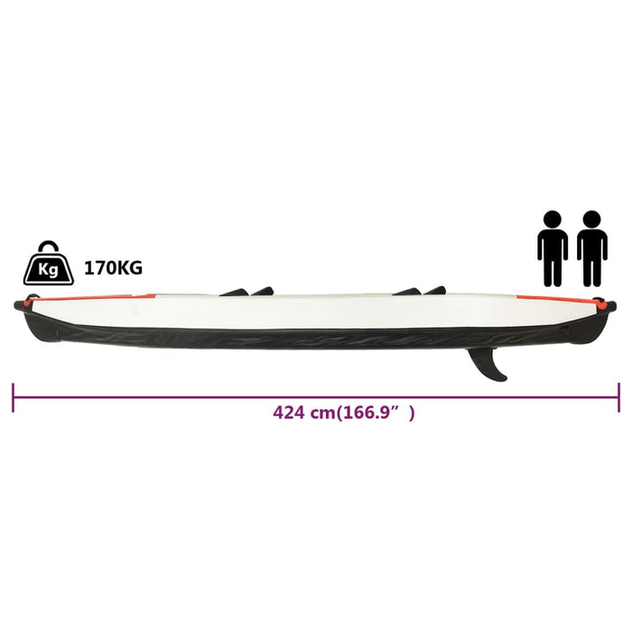 Inflatable Kayak Red 424x81x31 cm Polyester