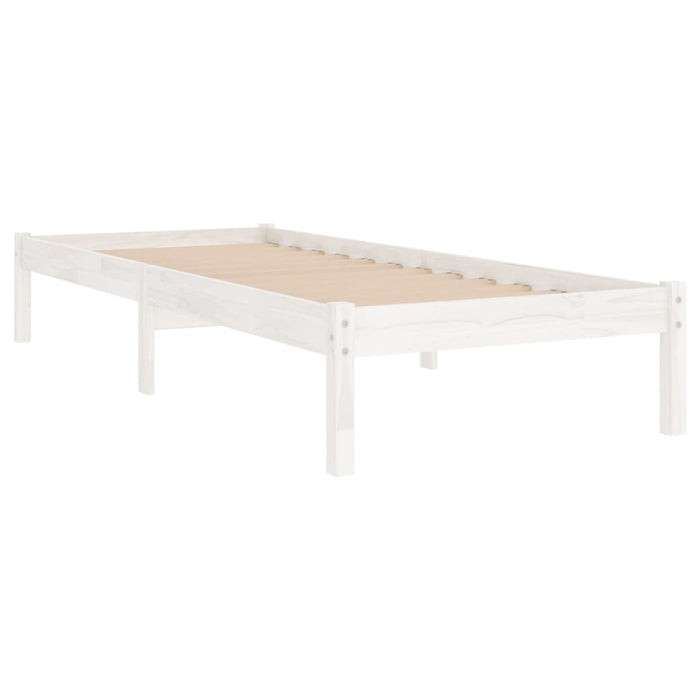 Bed Frame without Mattress White Solid Wood Small Single