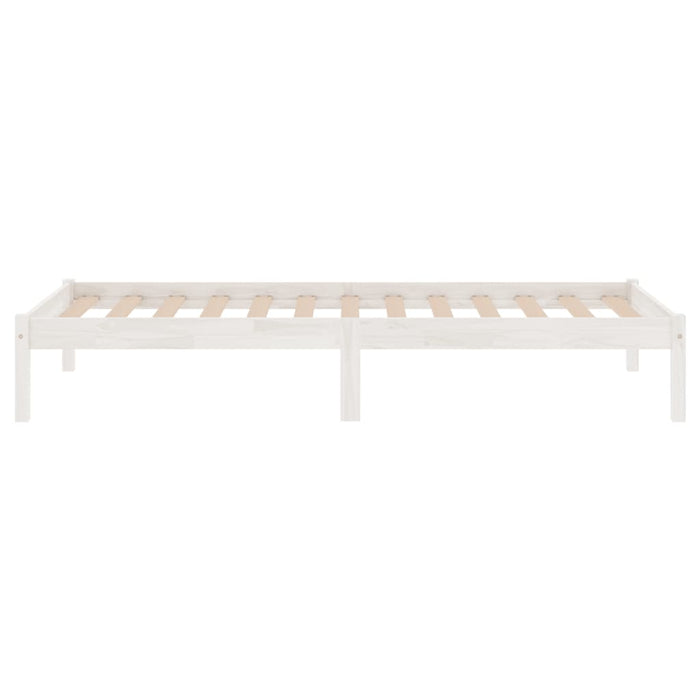 Bed Frame without Mattress White Solid Wood Small Single