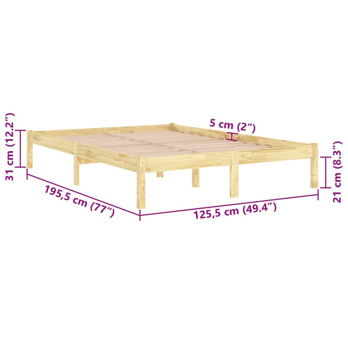 Bed Frame without Mattress Solid Wood Small Double