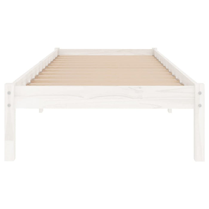 810008 vidaXL Bed Frame without Mattress White Solid Wood 100x200 cm