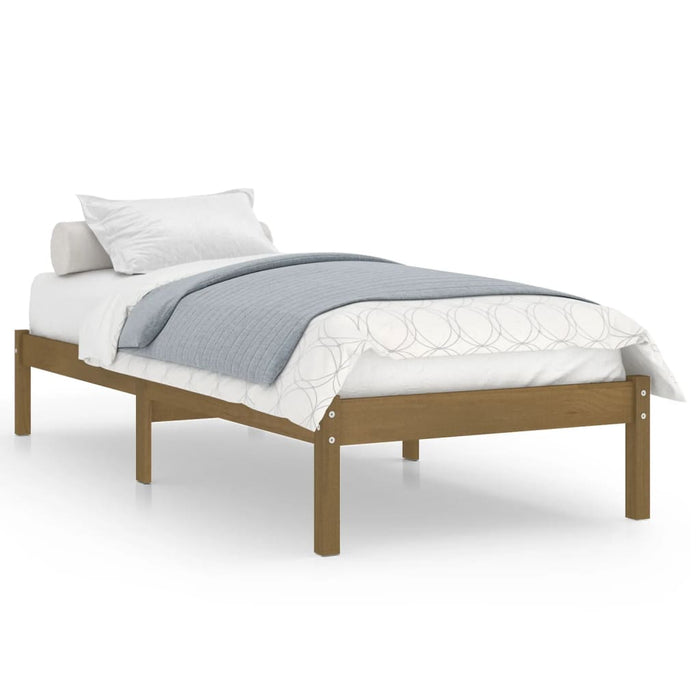 810010 vidaXL Bed Frame without Mattress Honey Brown Solid Wood 100x200 cm