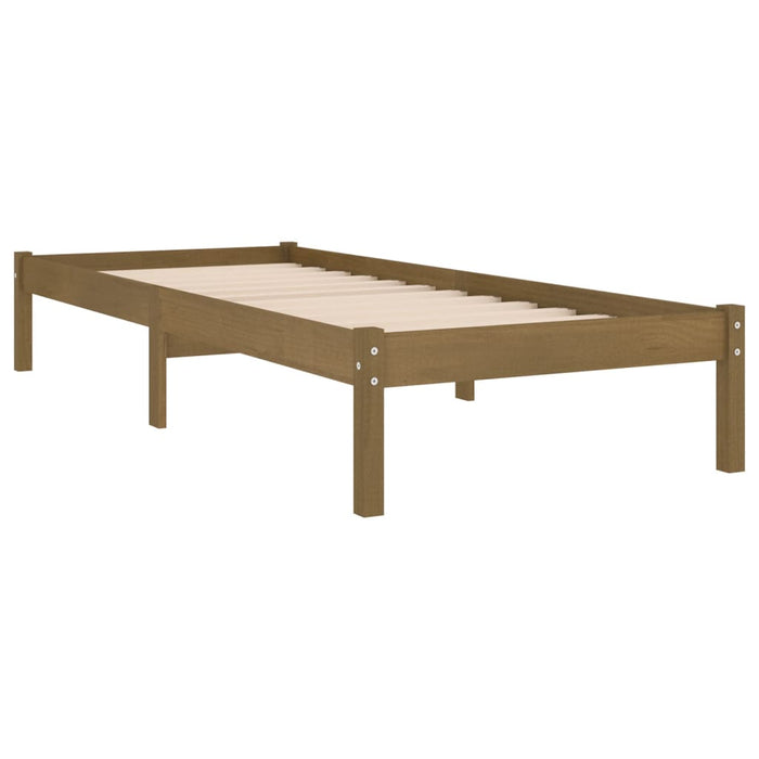 810010 vidaXL Bed Frame without Mattress Honey Brown Solid Wood 100x200 cm