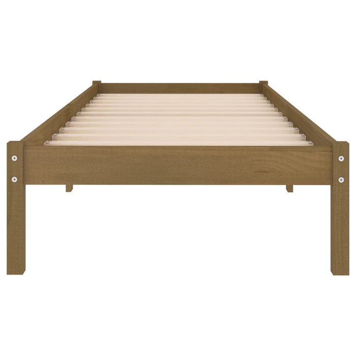 810010 vidaXL Bed Frame without Mattress Honey Brown Solid Wood 100x200 cm