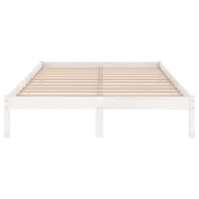 Bed Frame without Mattress White Solid Wood Super King Size