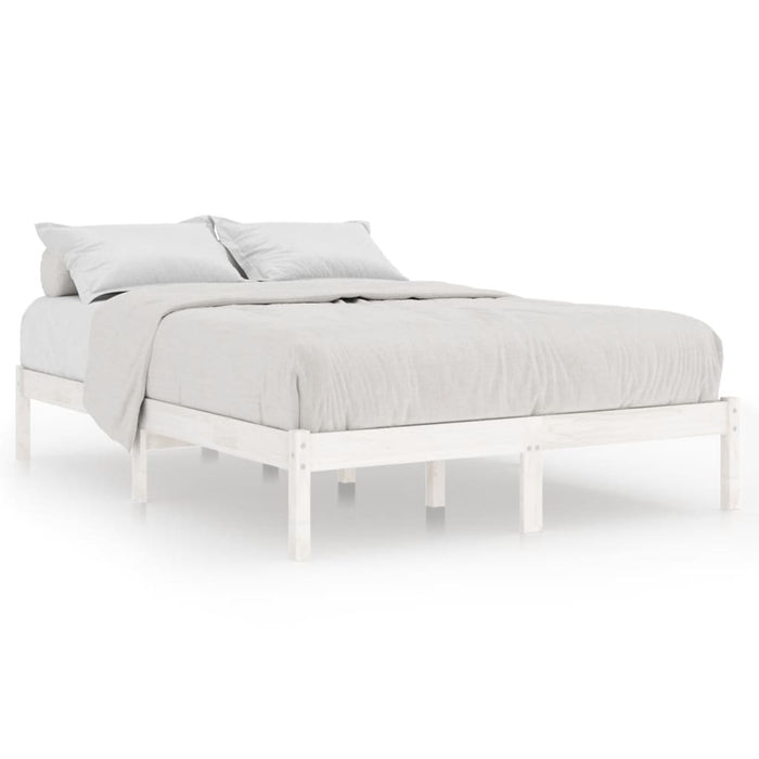 810038 vidaXL Bed Frame without Mattress White Solid Wood 200x200 cm