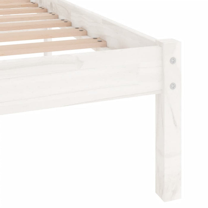 810038 vidaXL Bed Frame without Mattress White Solid Wood 200x200 cm