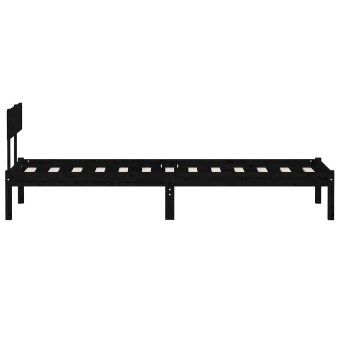 Bed Frame without Mattress Black Solid Wood Small Single