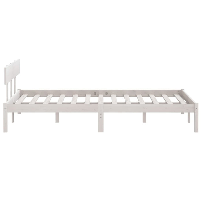 Bed Frame without Mattress White Solid Wood Small Double