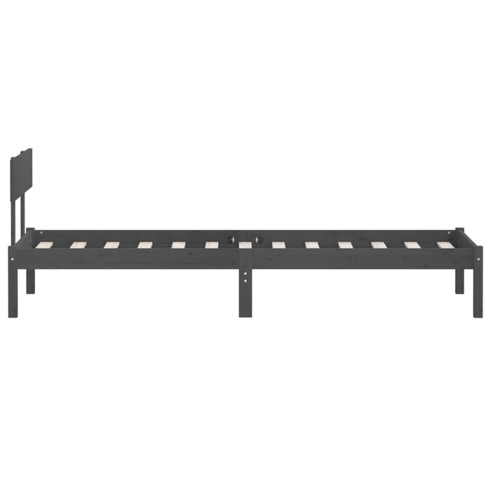 Bed Frame without Mattress Grey Solid Wood 100x200 cm