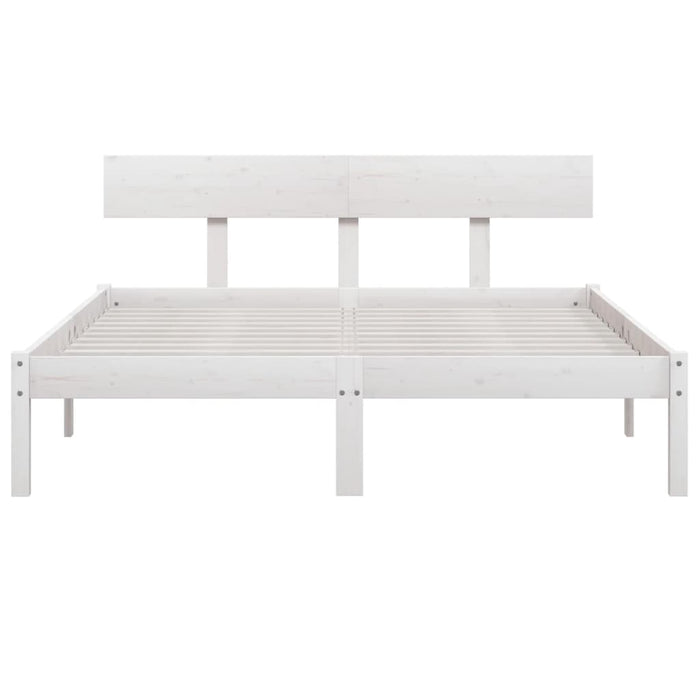 Bed Frame without Mattress White Solid Wood 120x200 cm