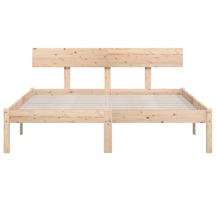 Bed Frame without Mattress Solid Wood Pine King Size