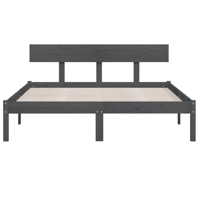 Bed Frame without Mattress Grey Solid Wood 160x200 cm