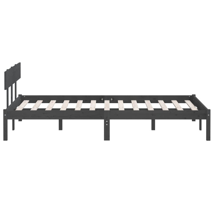 Bed Frame without Mattress Grey Solid Wood 200x200 cm