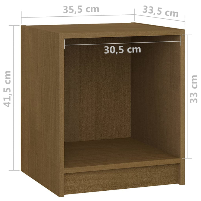 Bedside Cabinet Honey Brown 35.5x33.5x41.5 cm Solid Pinewood