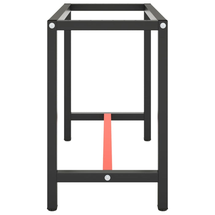 Рамка за работна маса Матово черно и Матово червено 110x50x79 cm Метал