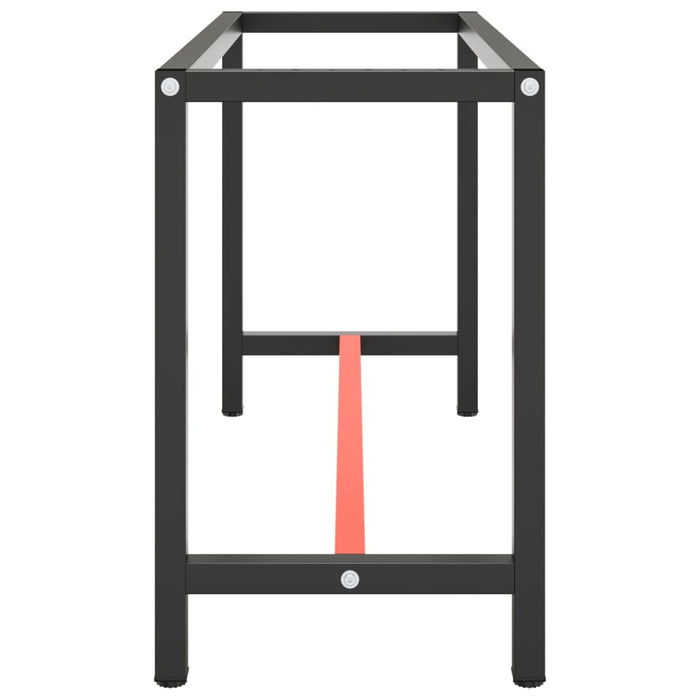 Рамка за работна маса Матово черно и Матово червено 140x50x79 cm Метал