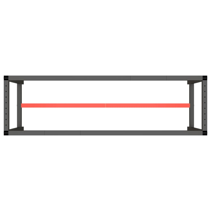 Work Bench Frame Matte Black and Matte Red 170x50x79 cm Metal