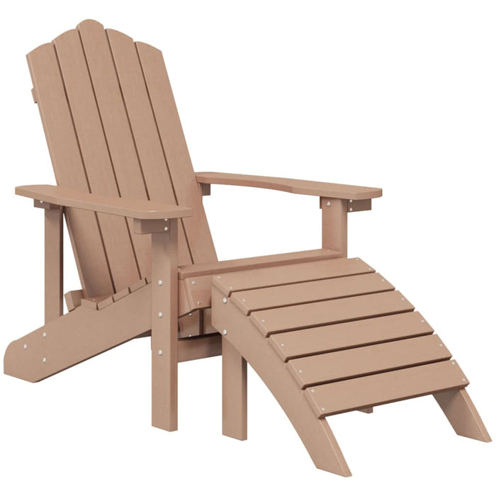 Садовый стул Adirondack с подставкой для ног HDPE Brown