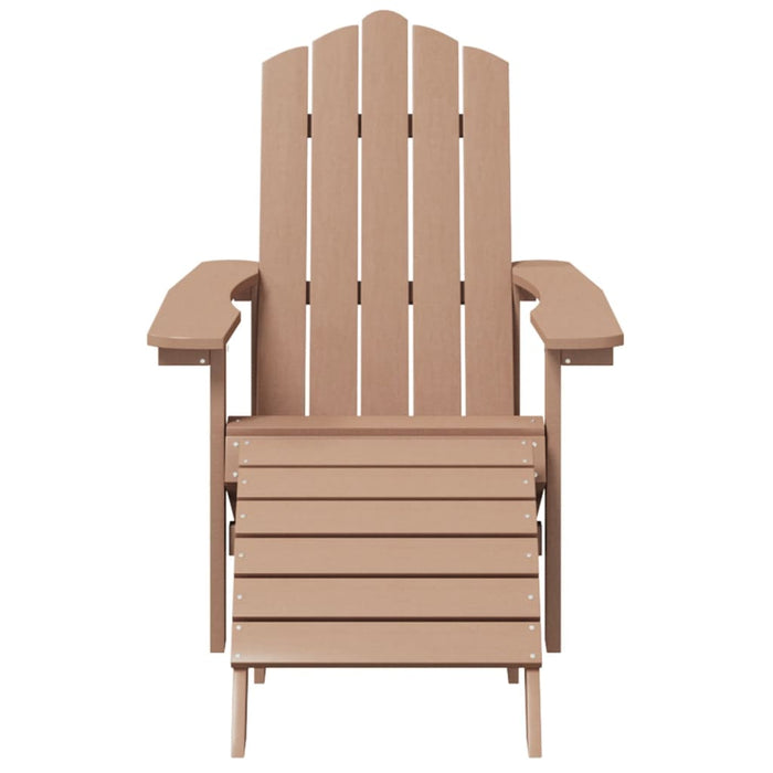 Садовый стул Adirondack с подставкой для ног HDPE Brown