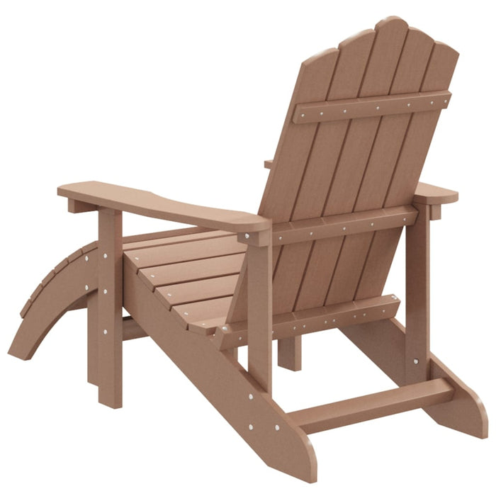 Садовый стул Adirondack с подставкой для ног HDPE Brown