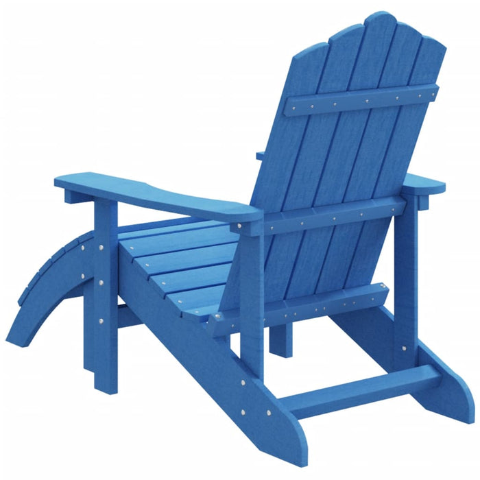 Garden Adirondack Chair with Footstool HDPE Aqua Blue