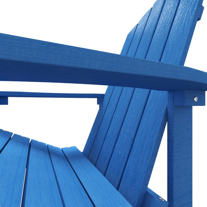 Garden Adirondack Chair with Footstool HDPE Aqua Blue