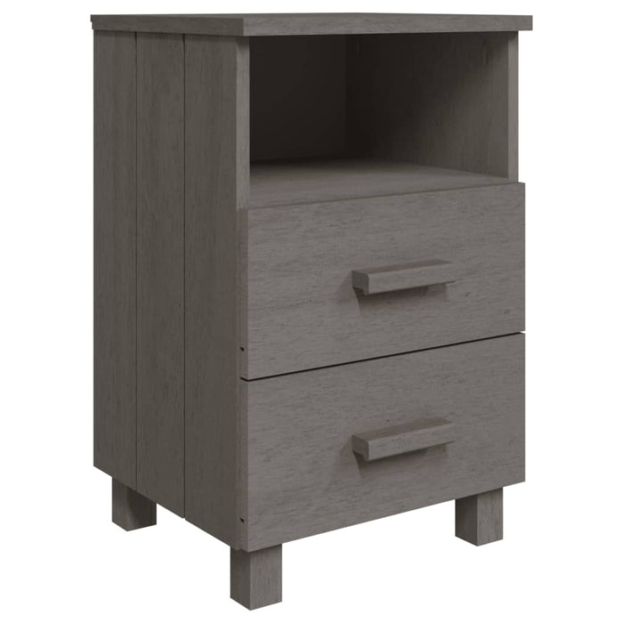 Bedside Cabinet HAMAR Light Grey 40x35x62 cm Solid Wood Pine