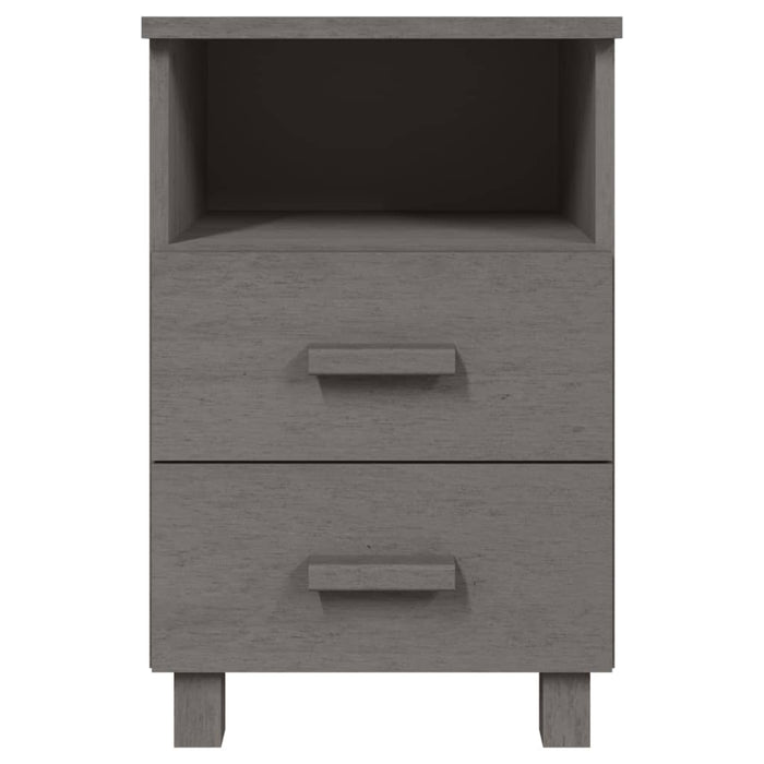 Bedside Cabinets HAMAR 2 pcs Light Grey 40x35x62 cm Solid Wood