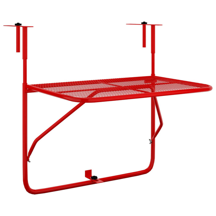 Balcony Table Red 60x40 cm Steel