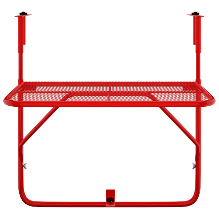 Balcony Table Red 60x40 cm Steel