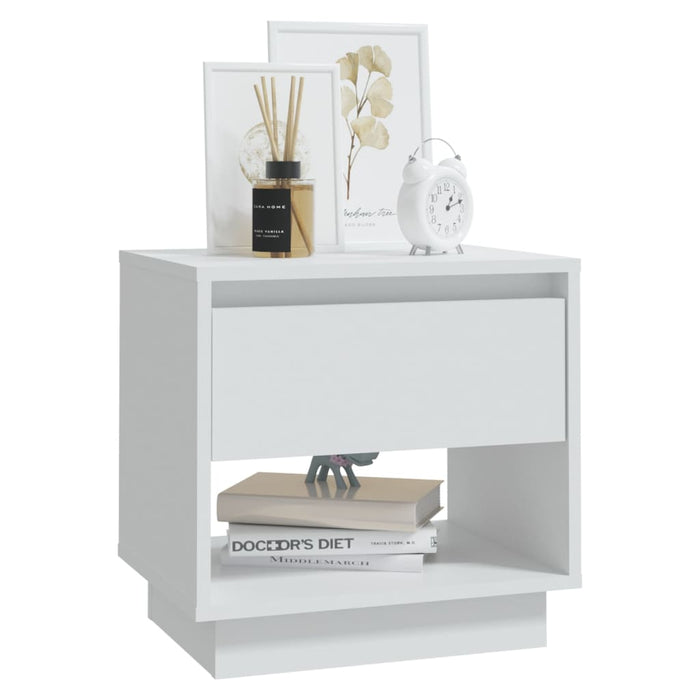 Bedside Cabinet White 45x34x44 cm Engineered Wood