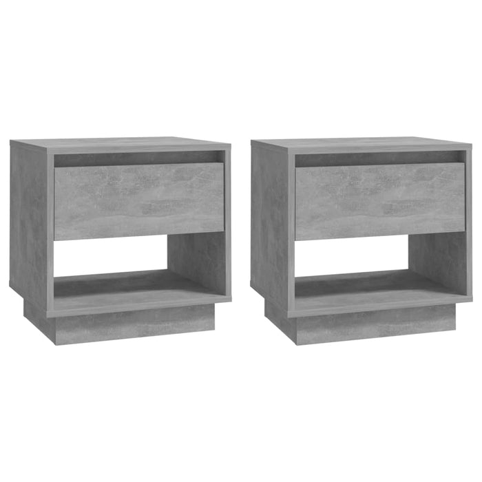 Bedside Cabinets 2 pcs Concrete Grey 45x34x44 cm Engineered Wood