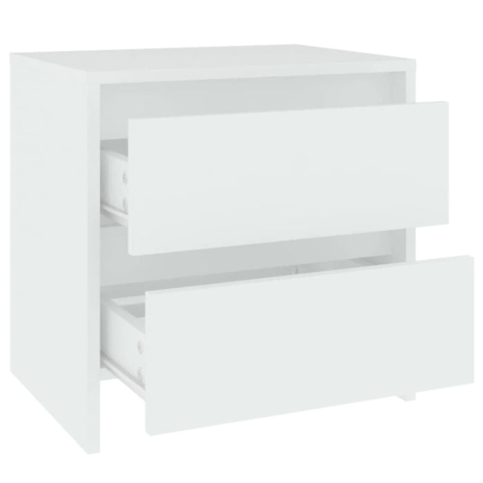 Bedside Cabinet White 45x34.5x44.5 cm Engineered Wood