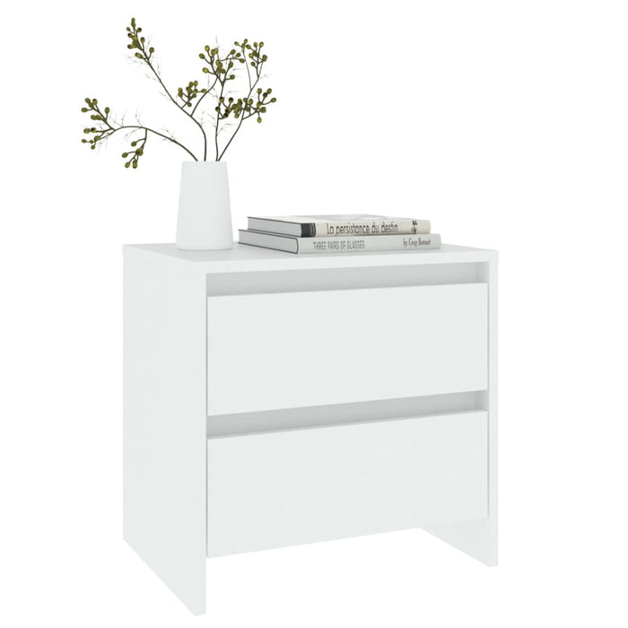 Bedside Cabinet White 45x34.5x44.5 cm Engineered Wood