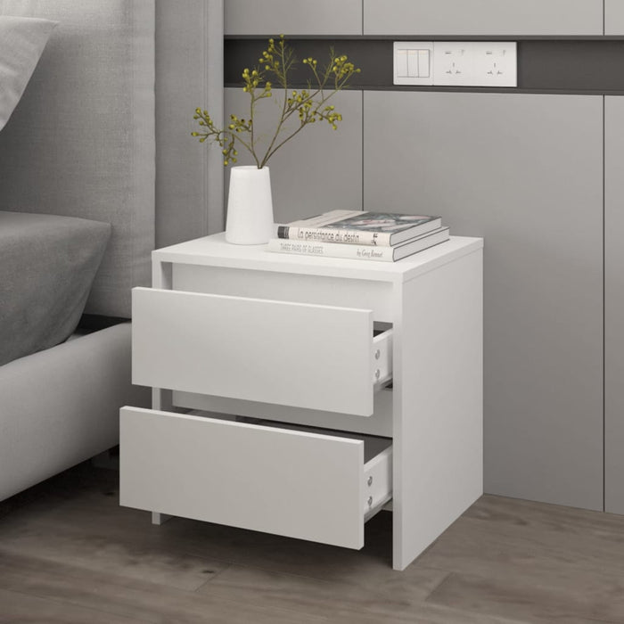 Bedside Cabinet White 45x34.5x44.5 cm Engineered Wood