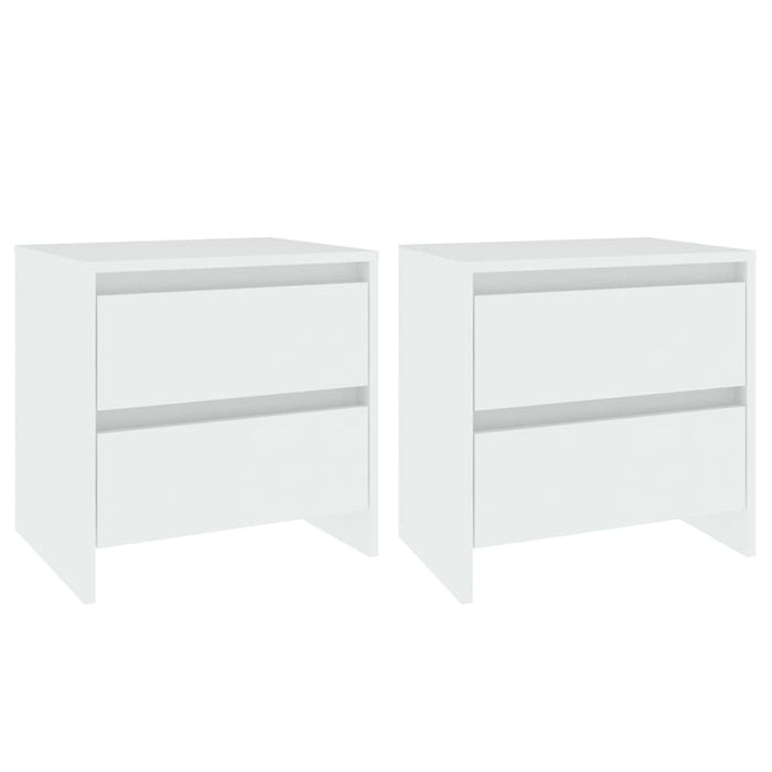 Bedside Cabinets 2 pcs White 45x34.5x44.5 cm Engineered Wood