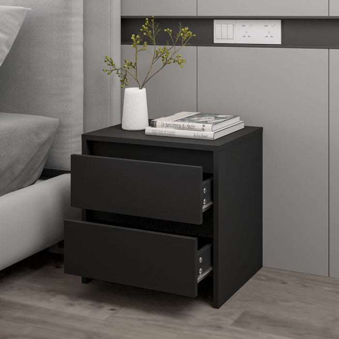 Bedside Cabinet Black 45x34.5x44.5 cm Engineered Wood