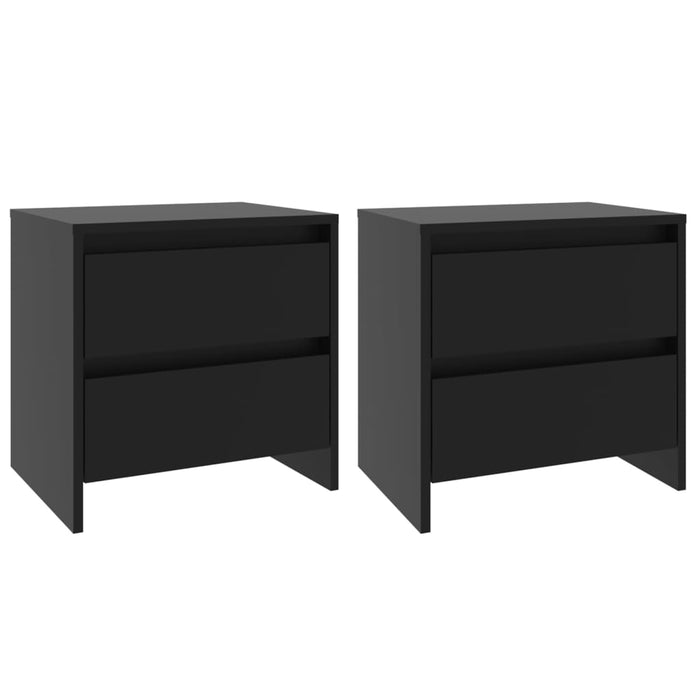 Bedside Cabinets 2 pcs Black 45x34.5x44.5 cm Engineered Wood