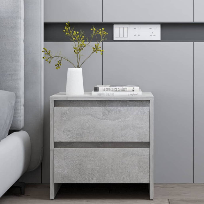 Bedside Cabinets 2 pcs Concrete Grey 45x34.5x44.5 cm Engineered Wood