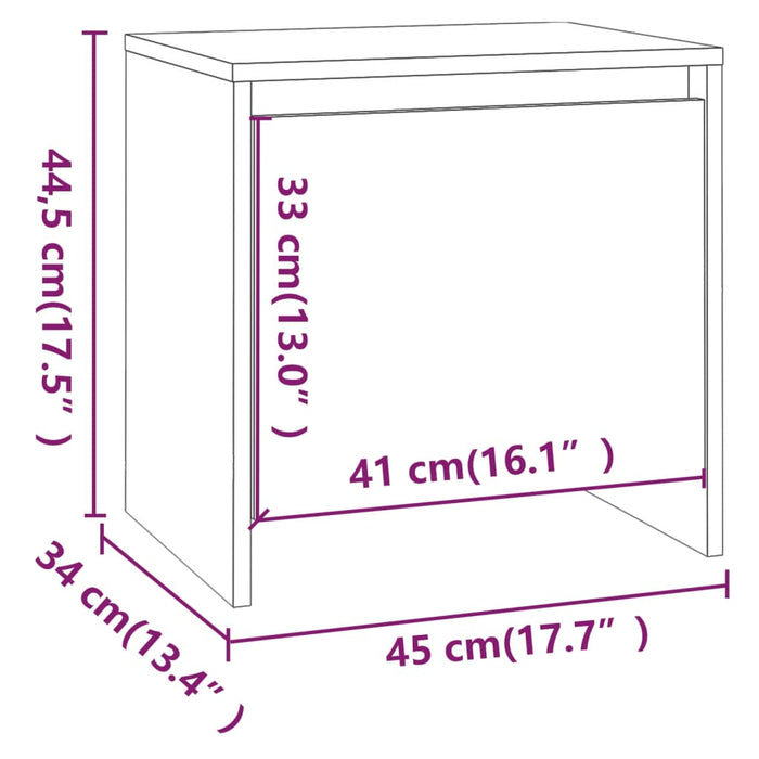 Noptiera 2 buc Alb 45x34x44,5 cm Lemn de Inginerie