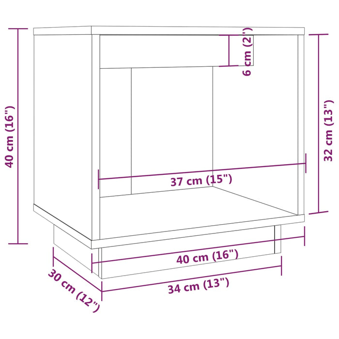 Bedside Cabinets 2 pcs 40x30x40 cm Solid Wood Pine