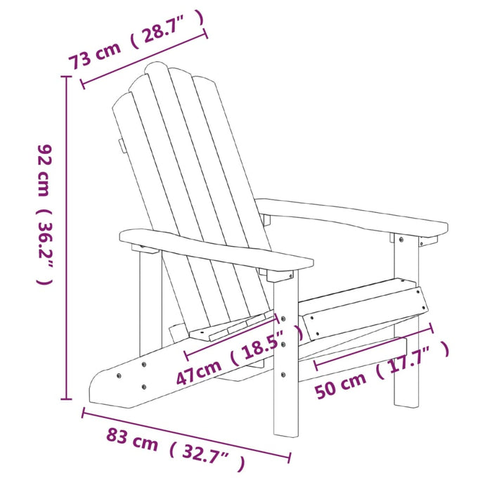 Градински столове Adirondack 2 бр. HDPE Бяло